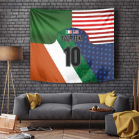 Custom Ireland and United States Tapestry Shamrocks and American Flag Style