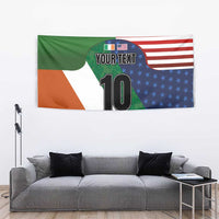 Custom Ireland and United States Tapestry Shamrocks and American Flag Style