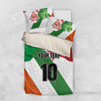 Custom Ireland and England Bedding Set Celtic Shanrocks and Roses with Red Cross