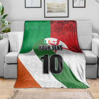 Custom Ireland and England Blanket Celtic Shanrocks and Roses with Red Cross