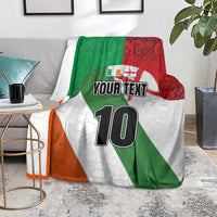 Custom Ireland and England Blanket Celtic Shanrocks and Roses with Red Cross