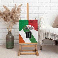 Custom Ireland and England Canvas Wall Art Celtic Shanrocks and Roses with Red Cross