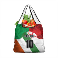 Custom Ireland and England Grocery Bag Celtic Shanrocks and Roses with Red Cross