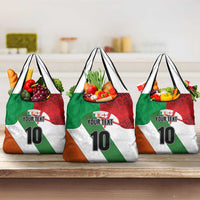 Custom Ireland and England Grocery Bag Celtic Shanrocks and Roses with Red Cross