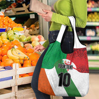 Custom Ireland and England Grocery Bag Celtic Shanrocks and Roses with Red Cross