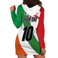 Custom Ireland and England Hoodie Dress Celtic Shanrocks and Roses with Red Cross