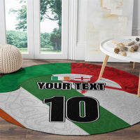 Custom Ireland and England Round Carpet Celtic Shanrocks and Roses with Red Cross