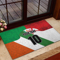 Custom Ireland and England Rubber Doormat Celtic Shanrocks and Roses with Red Cross