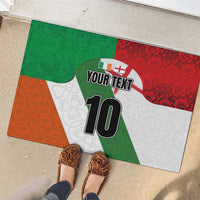 Custom Ireland and England Rubber Doormat Celtic Shanrocks and Roses with Red Cross