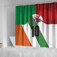 Custom Ireland and England Shower Curtain Celtic Shanrocks and Roses with Red Cross