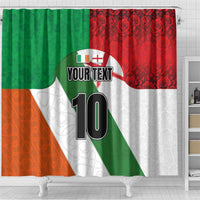 Custom Ireland and England Shower Curtain Celtic Shanrocks and Roses with Red Cross