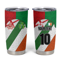 Custom Ireland and England Tumbler Cup Celtic Shanrocks and Roses with Red Cross