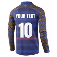 Custom France Rugby-Le XV de France Button Sweatshirt Go Les Bleus