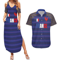 Custom France Rugby-Le XV de France Couples Matching Summer Maxi Dress and Hawaiian Shirt Go Les Bleus