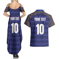 Custom France Rugby-Le XV de France Couples Matching Summer Maxi Dress and Hawaiian Shirt Go Les Bleus