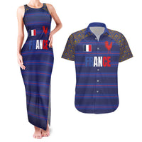 Custom France Rugby-Le XV de France Couples Matching Tank Maxi Dress and Hawaiian Shirt Go Les Bleus