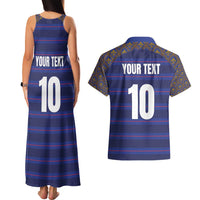 Custom France Rugby-Le XV de France Couples Matching Tank Maxi Dress and Hawaiian Shirt Go Les Bleus
