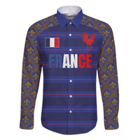 Custom France Rugby-Le XV de France Family Matching Long Sleeve Bodycon Dress and Hawaiian Shirt Go Les Bleus