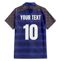 Custom France Rugby-Le XV de France Family Matching Off The Shoulder Long Sleeve Dress and Hawaiian Shirt Go Les Bleus