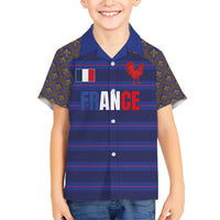 Custom France Rugby-Le XV de France Family Matching Short Sleeve Bodycon Dress and Hawaiian Shirt Go Les Bleus