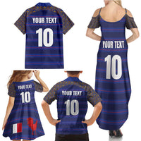 Custom France Rugby-Le XV de France Family Matching Summer Maxi Dress and Hawaiian Shirt Go Les Bleus