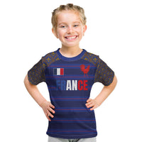Custom France Rugby-Le XV de France Kid T Shirt Go Les Bleus