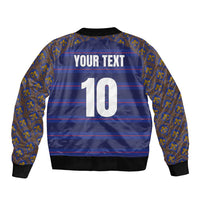 Custom France Rugby-Le XV de France Sleeve Zip Bomber Jacket Go Les Bleus