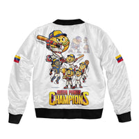 Venezuela Baseball Champions Sleeve Zip Bomber Jacket Glory Arepa Team