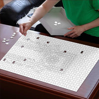 Philippines Barong Style Puzzle with Polynesian Art and Leaf Motif White Color