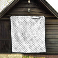 Philippines Barong Style Quilt with Polynesian Art and Leaf Motif White Color