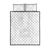 Philippines Barong Style Quilt Bed Set with Polynesian Art and Leaf Motif White Color