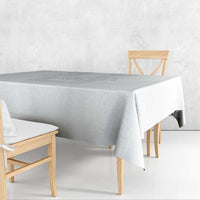 Philippines Barong Style Tablecloth with Polynesian Art and Leaf Motif White Color