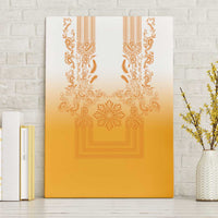 Philippines Barong Style Canvas Wall Art with Polynesian Art and Leaf Motif Yellow Color