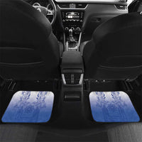 Philippines Barong Style Car Mats with Polynesian Art and Leaf Motif Blue Color