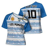 Argentina Rugby Custom Cross Shoulder Shirt Los Pumas Jaguar Race Style - Wonder Print Shop