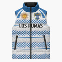 Argentina Rugby Custom Sleeveless Puffer Jacket Los Pumas Jaguar Race Style - Wonder Print Shop