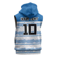 Argentina Rugby Custom Sleeveless Zip Hoodie Los Pumas Jaguar Race Style - Wonder Print Shop