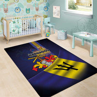 Barbados Independence Day Area Rug Coat of Arms with Freedom Emblems - Wonder Print Shop