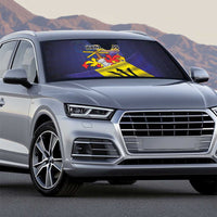 Barbados Independence Day Auto Sun Shade Coat of Arms with Freedom Emblems - Wonder Print Shop