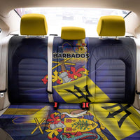 Barbados Independence Day Back Car Seat Cover Coat of Arms with Freedom Emblems - Wonder Print Shop