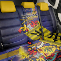 Barbados Independence Day Back Car Seat Cover Coat of Arms with Freedom Emblems - Wonder Print Shop