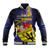 Barbados Independence Day Baseball Jacket Coat of Arms with Freedom Emblems - Wonder Print Shop