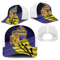 Barbados Independence Day Baseball Net Cap Coat of Arms with Freedom Emblems - Wonder Print Shop