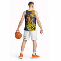 Barbados Independence Day Basketball Jersey Coat of Arms with Freedom Emblems - Wonder Print Shop