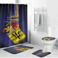 Barbados Independence Day Bathroom Set Coat of Arms with Freedom Emblems - Wonder Print Shop