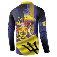 Barbados Independence Day Button Sweatshirt Coat of Arms with Freedom Emblems - Wonder Print Shop