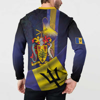 Barbados Independence Day Button Sweatshirt Coat of Arms with Freedom Emblems - Wonder Print Shop