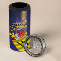 Barbados Independence Day 4 in 1 Can Cooler Tumbler Coat of Arms with Freedom Emblems - Wonder Print Shop