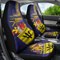 Barbados Independence Day Car Seat Cover Coat of Arms with Freedom Emblems - Wonder Print Shop