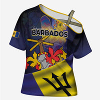 Barbados Independence Day Cross Shoulder Shirt Coat of Arms with Freedom Emblems - Wonder Print Shop